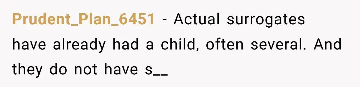 Woman Calls Out 36-Year-Old Friend For His Creepy ‘Natural Insemination’ Surrogacy Plan Prudent_Plan_6451 - Actual surrogates have already had a child, often several. And they do not have s__