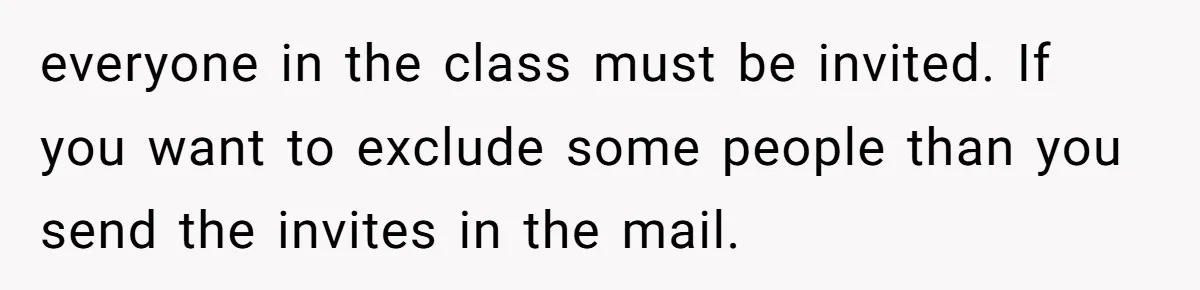everyone in the class must be invited. If you want to exclude some people than you send the invites in the mail.