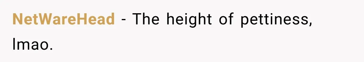 NetWareHead - The height of pettiness, lmao.