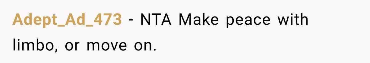 Adept_Ad_473 - NTA Make peace with limbo, or move on.