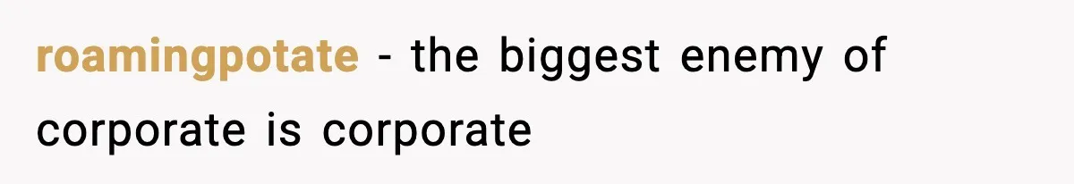 roamingpotate - the biggest enemy of corporate is corporate