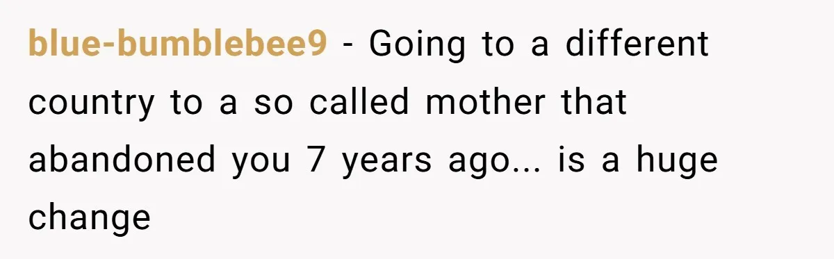 Brother Raised Sister Since She Was 8, But Now His Girlfriend Wants Her Gone blue-bumblebee9 - Going to a different country to a so called mother that abandoned you 7 years ago... is a huge change