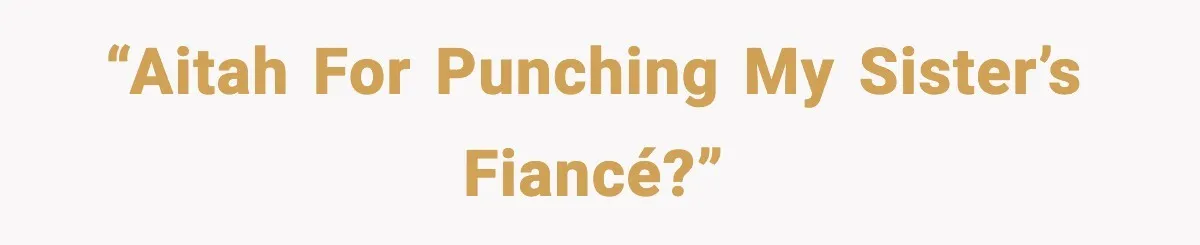 “AITAH for punching my sister’s fiancé?”