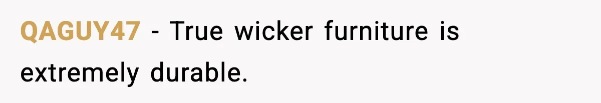 QAGUY47 − True wicker furniture is extremely durable.