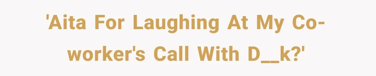 'AITA for laughing at my co-worker's call with D__k?'