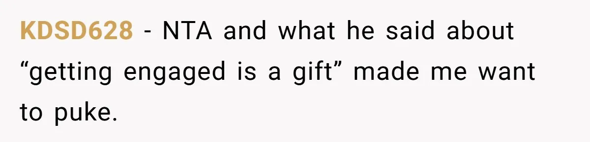KDSD628 − NTA and what he said about “getting engaged is a gift” made me want to puke.