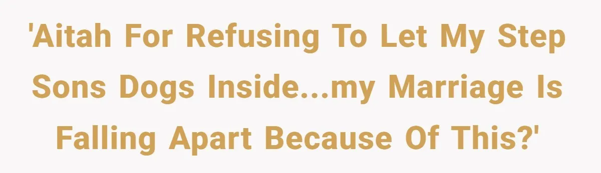 'AITAH for refusing to let my step sons dogs inside...my marriage is falling apart because of this?'