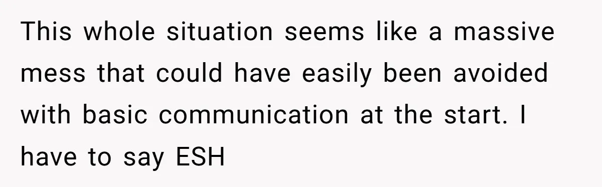 This whole situation seems like a massive mess that could have easily been avoided with basic communication at the start. I have to say ESH