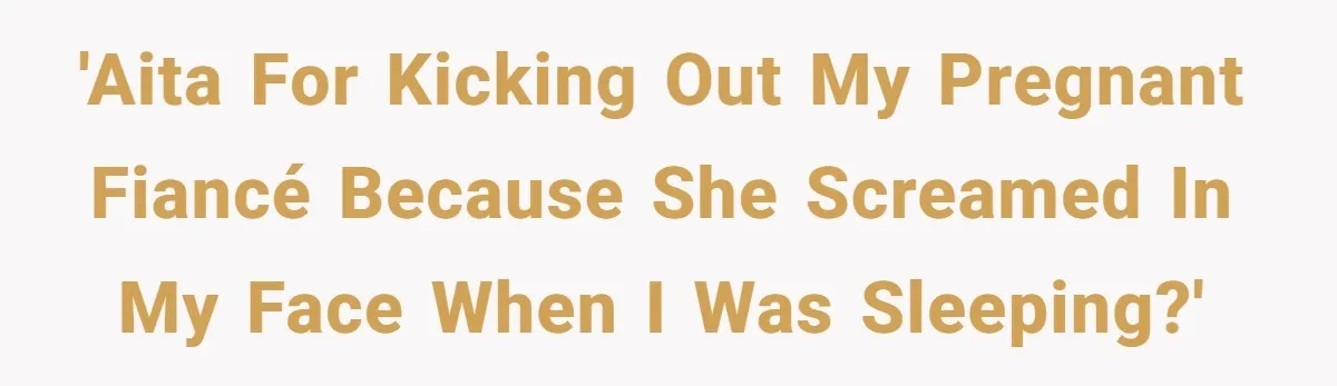 'AITA for kicking out my pregnant fiancé because she screamed in my face when I was sleeping?'