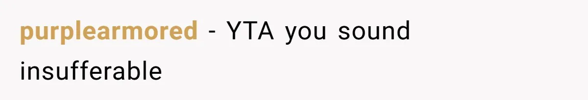 purplearmored − YTA you sound insufferable