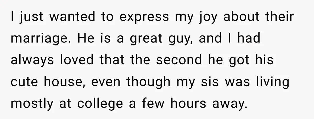 I just wanted to express my joy about their marriage. He is a great guy, and I had always loved that the second he got his cute house, even though...