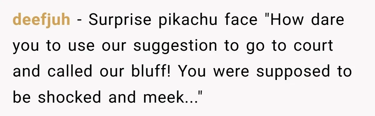 deefjuh - Surprise pikachu face "How dare you to use our suggestion to go to court and called our bluff! You were supposed to be shocked and meek..."