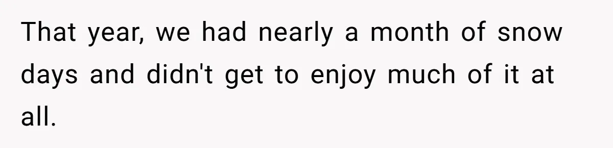 That year, we had nearly a month of snow days and didn't get to enjoy much of it at all.
