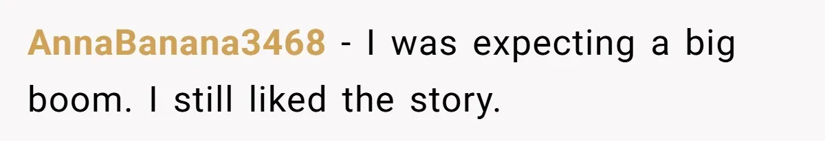 AnnaBanana3468 − I was expecting a big boom. I still liked the story.