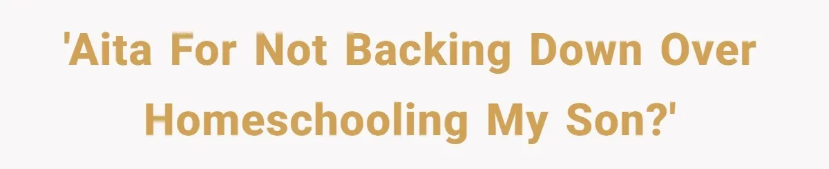 'AITA for not backing down over homeschooling my son?'