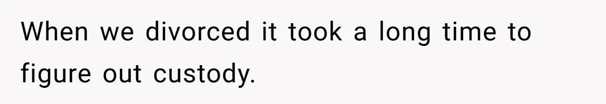 When we divorced it took a long time to figure out custody.