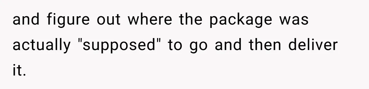 and figure out where the package was actually "supposed" to go and then deliver it.