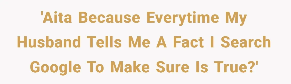 'AITA because everytime my husband tells me a fact I search google to make sure is true?'