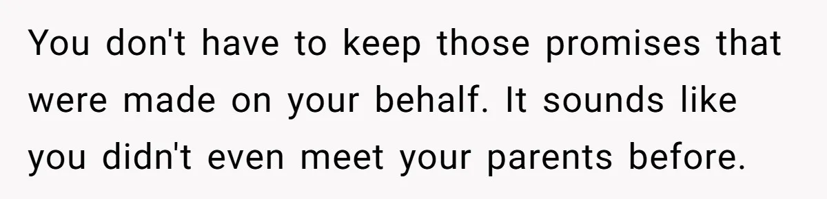 Teen Rejects Family Push To Bond With Bio Siblings, Says His Parents’ Abandonment Was Unforgivable You don't have to keep those promises that were made on your behalf. It sounds like you didn't even meet your parents before.