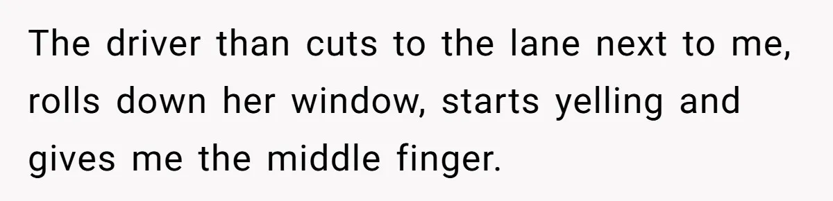 Minivan Driver's Road Rage Ends in Humiliation Thanks to This Clever Trick The driver than cuts to the lane next to me, rolls down her window, starts yelling and gives me the middle finger.