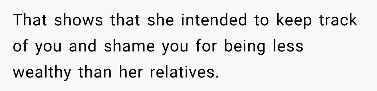 MIL Sends Her A Bill For Christmas, Then Gets Angry When The Internet Takes Her Side That shows that she intended to keep track of you and shame you for being less wealthy than her relatives.
