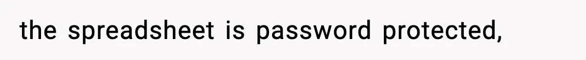 the spreadsheet is password protected,