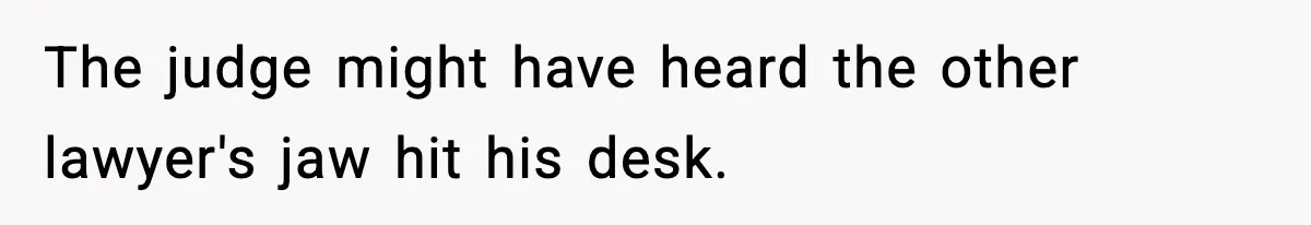 The judge might have heard the other lawyer's jaw hit his desk.