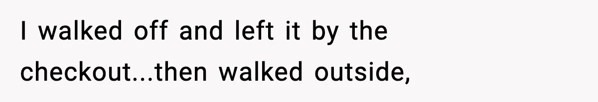 I walked off and left it by the checkout...then walked outside,