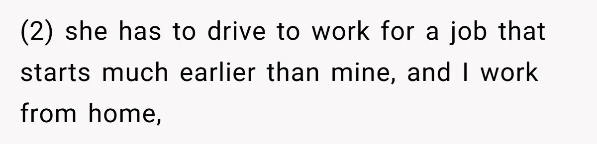 Girlfriend Keeps Hitting Snooze For An Hour, So Boyfriend Turns Off Alarm And Makes Her Late For Work (2) she has to drive to work for a job that starts much earlier than mine, and I work from home,