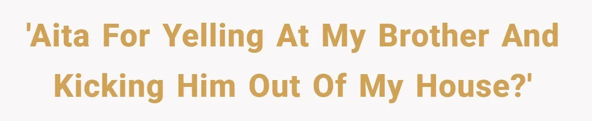 'AITA for yelling at my brother and kicking him out of my house?'