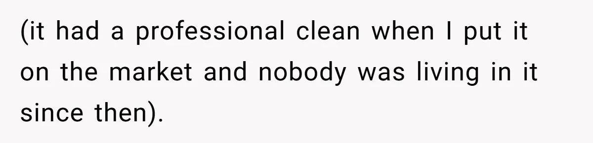 (it had a professional clean when I put it on the market and nobody was living in it since then).