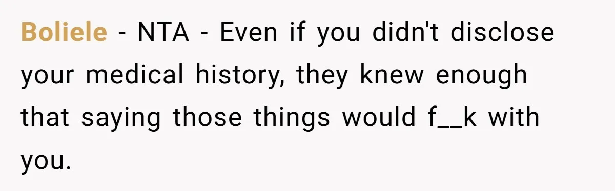 Woman With Schizophrenia Has A Breakdown After Friends’ Prank, Now They Accuse Her Of Not Sharing Medical History Boliele − NTA - Even if you didn't disclose your medical history, they knew enough that saying those things would f__k with you.