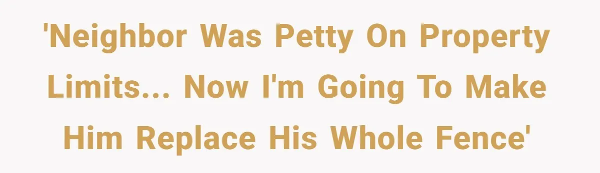 'Neighbor was petty on property limits... now I'm going to make him replace his whole fence'
