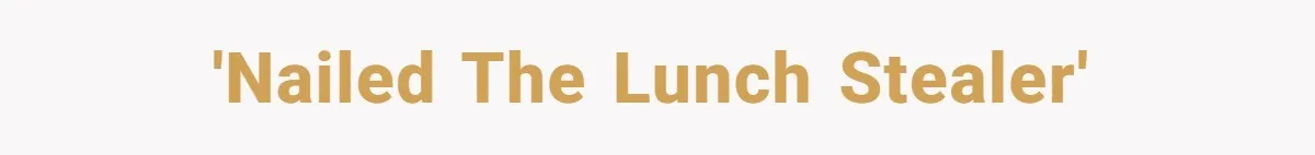 'Nailed The Lunch Stealer'