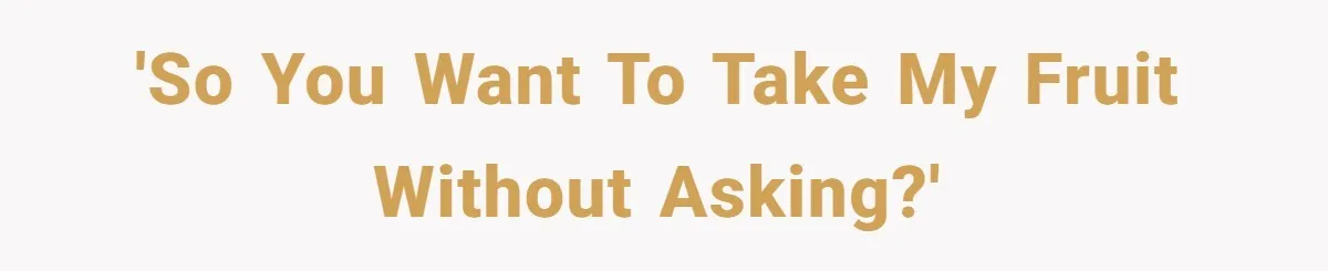 'So you want to take my fruit without asking?'