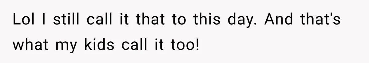 Lol I still call it that to this day. And that's what my kids call it too!