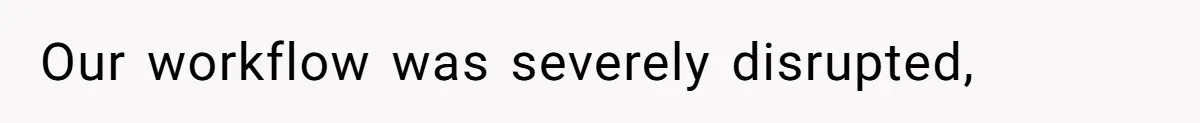 Our workflow was severely disrupted,