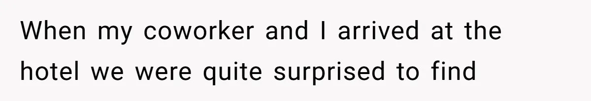 When my coworker and I arrived at the hotel we were quite surprised to find