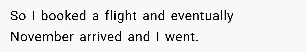 So I booked a flight and eventually November arrived and I went.