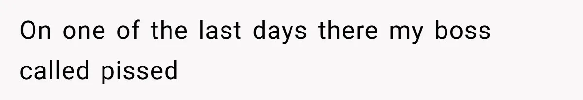 On one of the last days there my boss called pissed