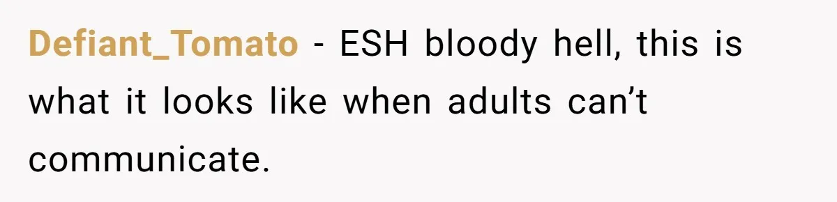 Defiant_Tomato − ESH bloody hell, this is what it looks like when adults can’t communicate.