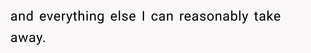 and everything else I can reasonably take away.