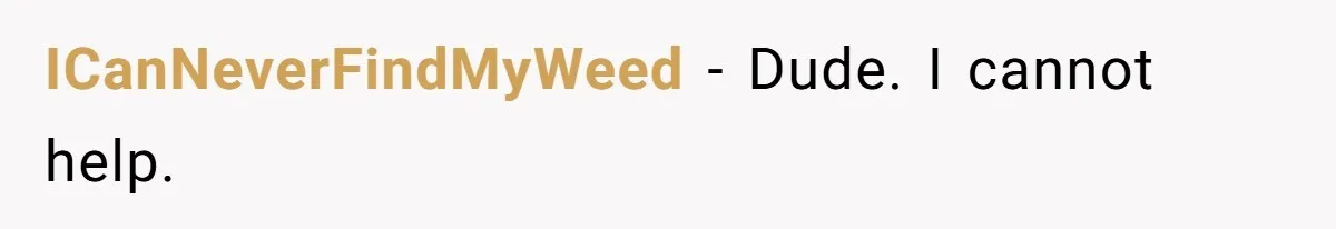 MIL Sends Her A Bill For Christmas, Then Gets Angry When The Internet Takes Her Side ICanNeverFindMyWeed − Dude. I cannot help.