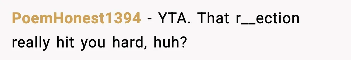 PoemHonest1394 - YTA. That r__ection really hit you hard, huh?