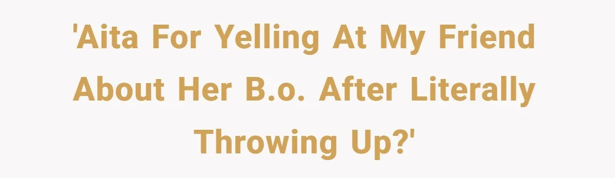 'AITA for yelling at my friend about her B.O. after literally throwing up?'