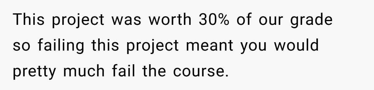 This project was worth 30% of our grade so failing this project meant you would pretty much fail the course.