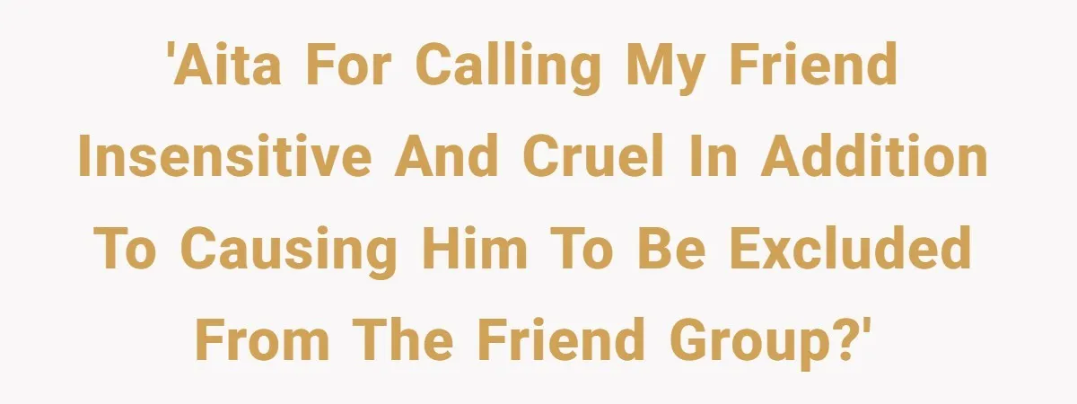 'AITA for calling my friend insensitive and cruel in addition to causing him to be excluded from the friend group?'