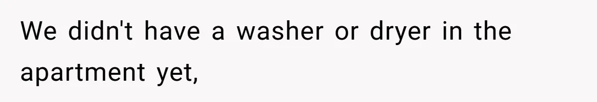 We didn't have a washer or dryer in the apartment yet,