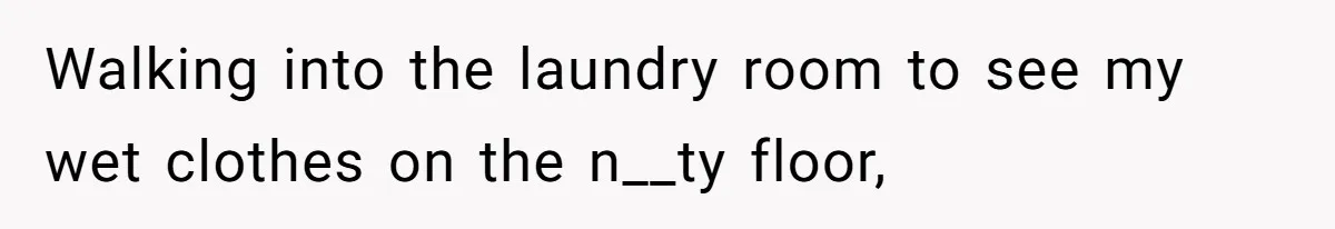 Walking into the laundry room to see my wet clothes on the n__ty floor,