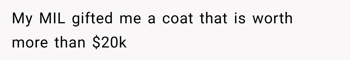 My MIL gifted me a coat that is worth more than $20k